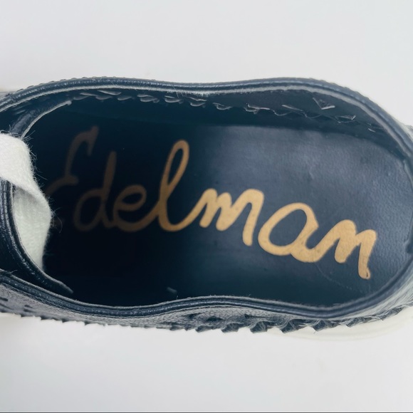 Sam Edelman Raina Black Faux Leather Lace Up Perforated Shoes Women’s Size 7M - Picture 12 of 12